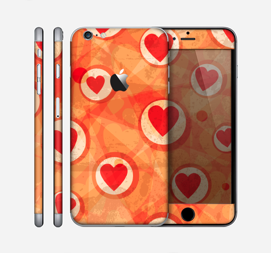 The Vintage Subtle Red and Orange Hearts Skin for the Apple iPhone 6 Plus