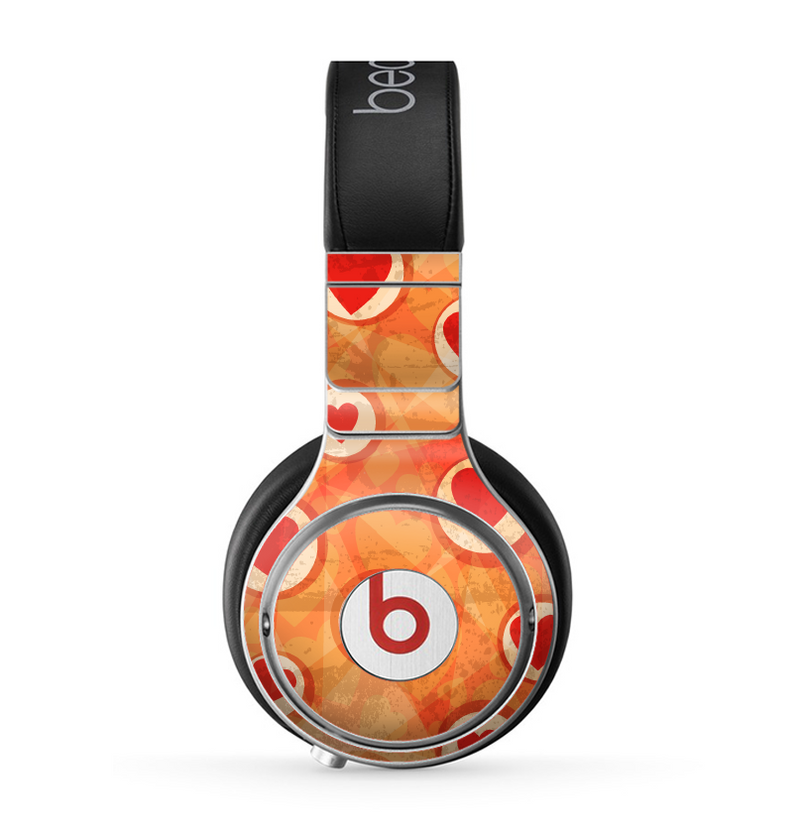 The Vintage Subtle Red and Orange Hearts Skin for the Beats by Dre Pro Headphones