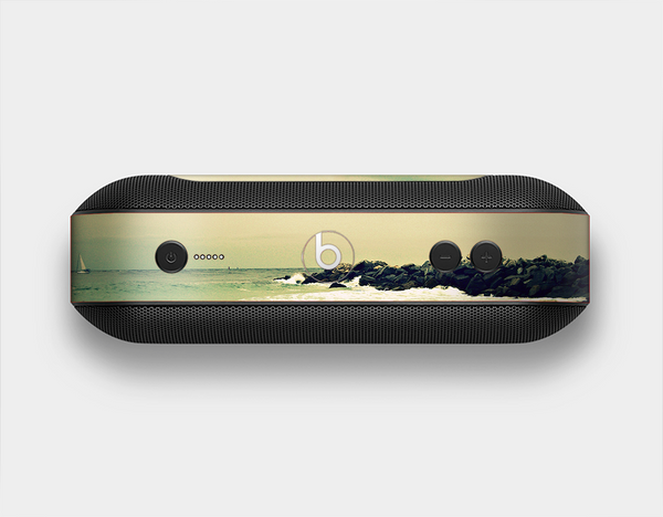 The Vintage Subtle Yellow Beach Scene Skin Set for the Beats Pill Plus