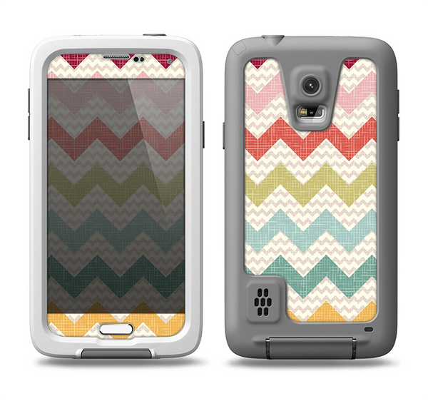 The Vintage Summer Colored Chevron V4 Samsung Galaxy S5 LifeProof Fre Case Skin Set