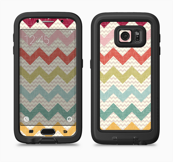 The Vintage Summer Colored Chevron V4 Full Body Samsung Galaxy S6 LifeProof Fre Case Skin Kit