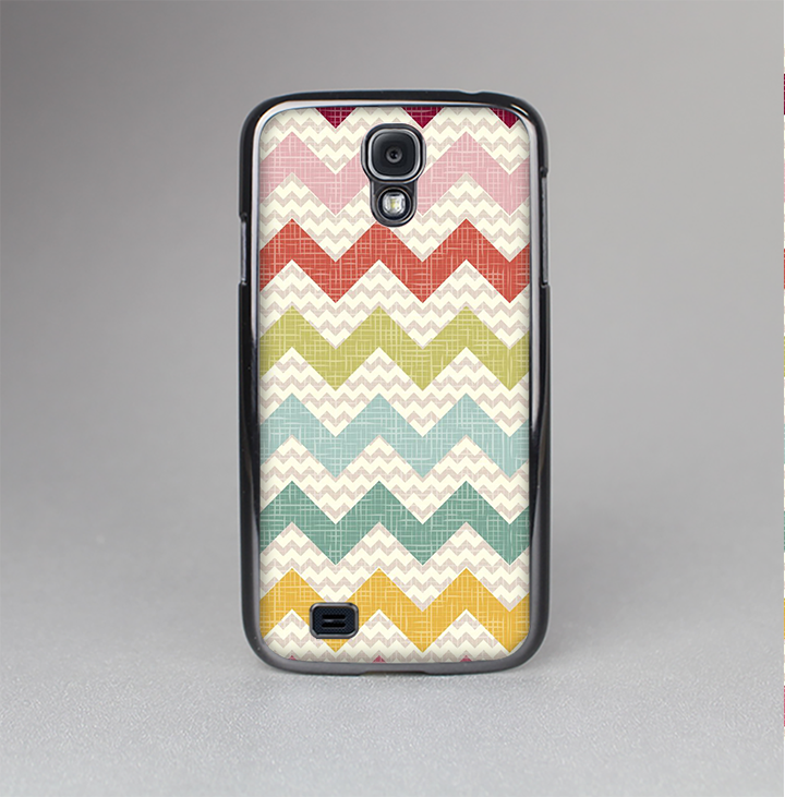 The Vintage Summer Colored Chevron V4 Skin-Sert Case for the Samsung Galaxy S4