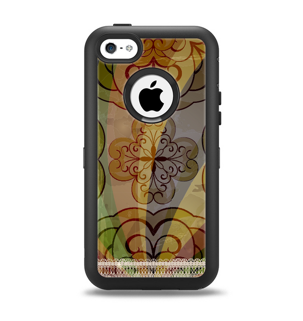 The Vintage Swirled Colorful Pattern Apple iPhone 5c Otterbox Defender Case Skin Set