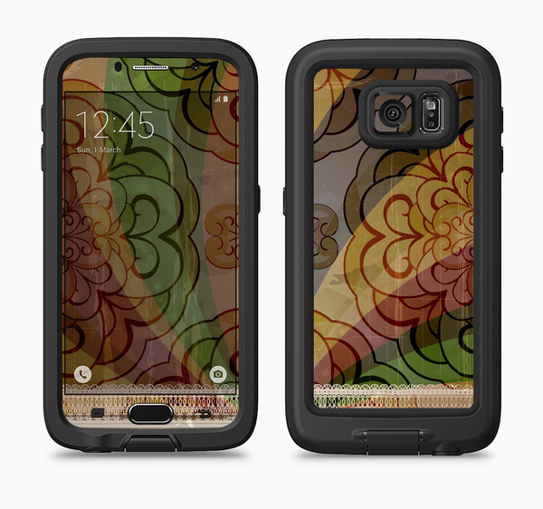The Vintage Swirled Colorful Pattern Full Body Samsung Galaxy S6 LifeProof Fre Case Skin Kit