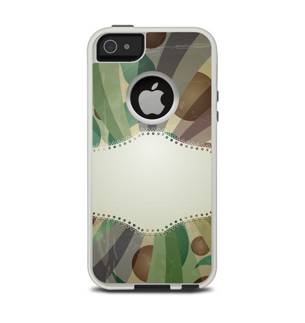 The Vintage Swirled Stripes with Name Tag Apple iPhone 5-5s Otterbox Commuter Case Skin Set