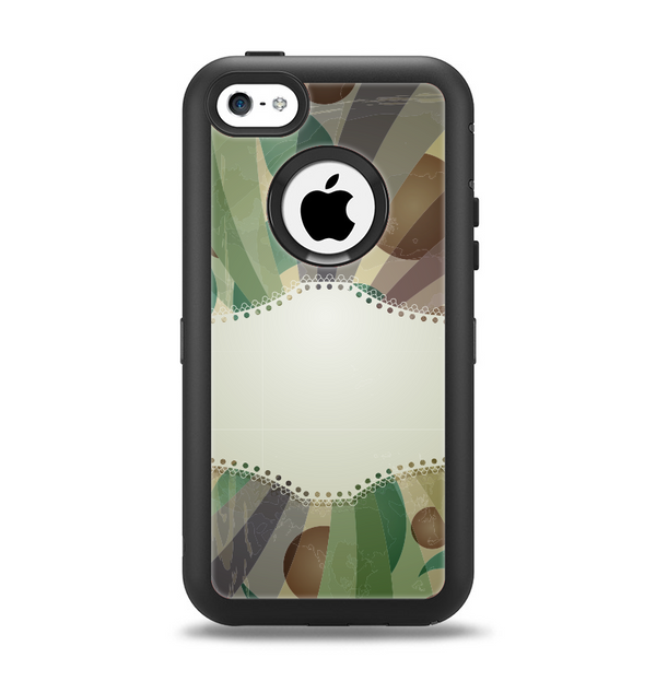 The Vintage Swirled Stripes with Name Tag Apple iPhone 5c Otterbox Defender Case Skin Set