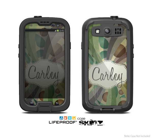The Vintage Swirled Stripes with Name Tag Skin For The Samsung Galaxy S3 LifeProof Case