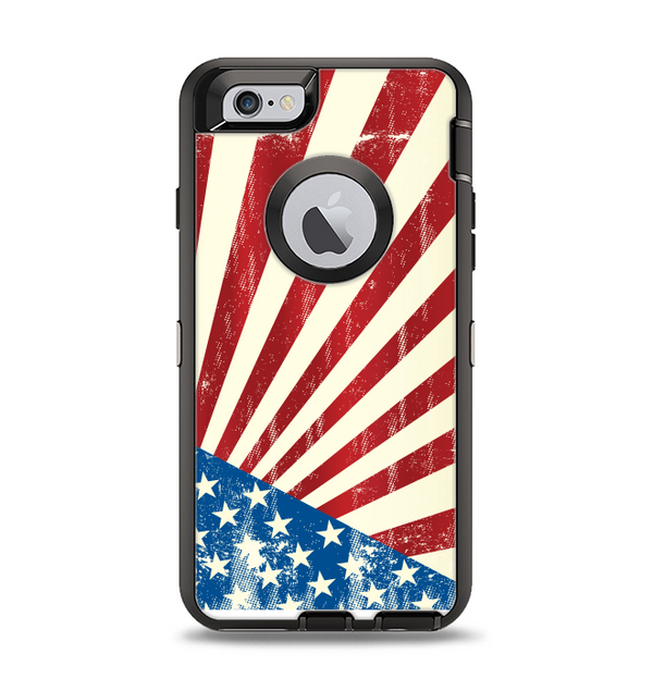 The Vintage Tan American Flag Apple iPhone 6 Otterbox Defender Case Skin Set