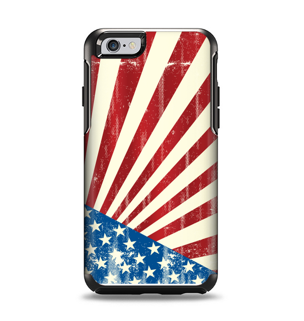 The Vintage Tan American Flag Apple iPhone 6 Otterbox Symmetry Case Skin Set
