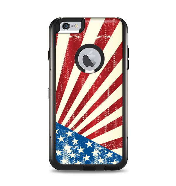 The Vintage Tan American Flag Apple iPhone 6 Plus Otterbox Commuter Case Skin Set