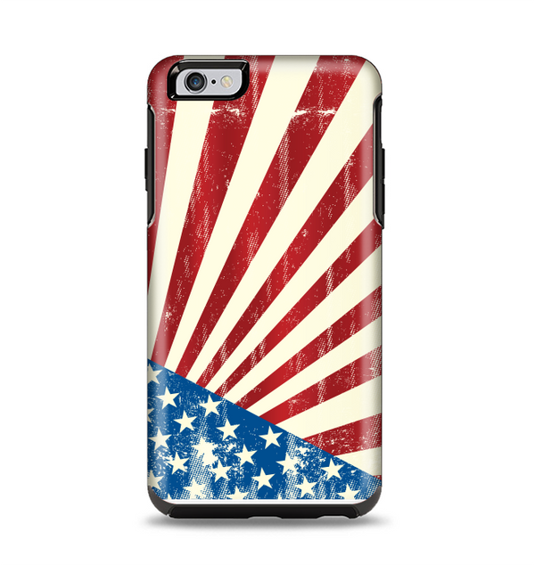 The Vintage Tan American Flag Apple iPhone 6 Plus Otterbox Symmetry Case Skin Set