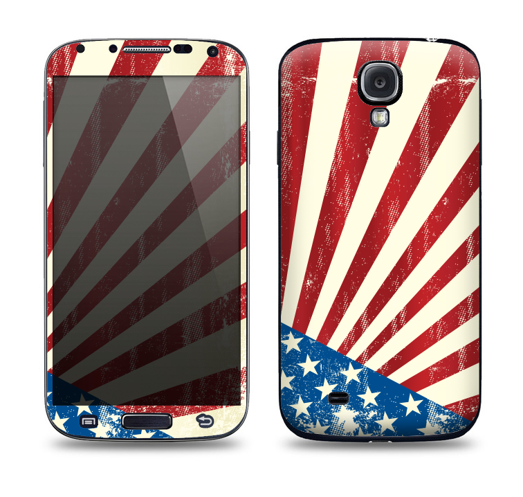 The Vintage Tan American Flag Skin For The Samsung Galaxy S4