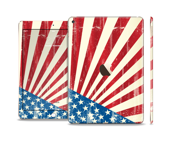 The Vintage Tan American Flag Skin Set for the Apple iPad Pro