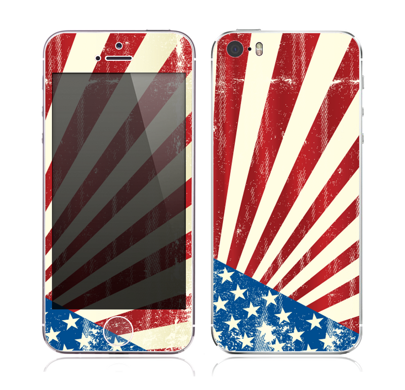 The Vintage Tan American Flag Skin for the Apple iPhone 5s