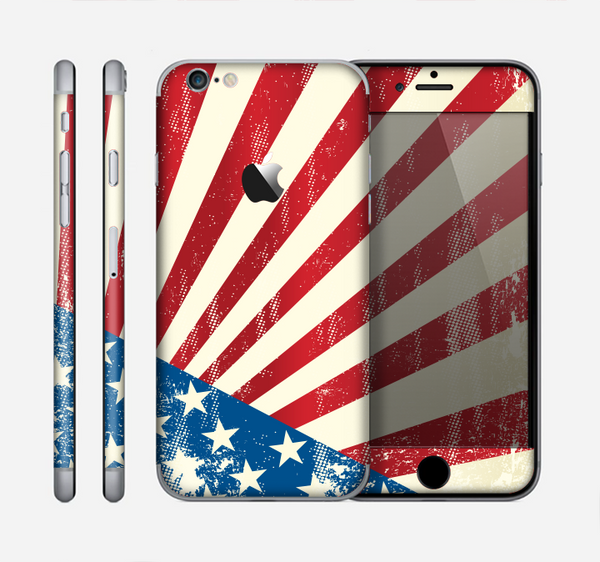 The Vintage Tan American Flag Skin for the Apple iPhone 6