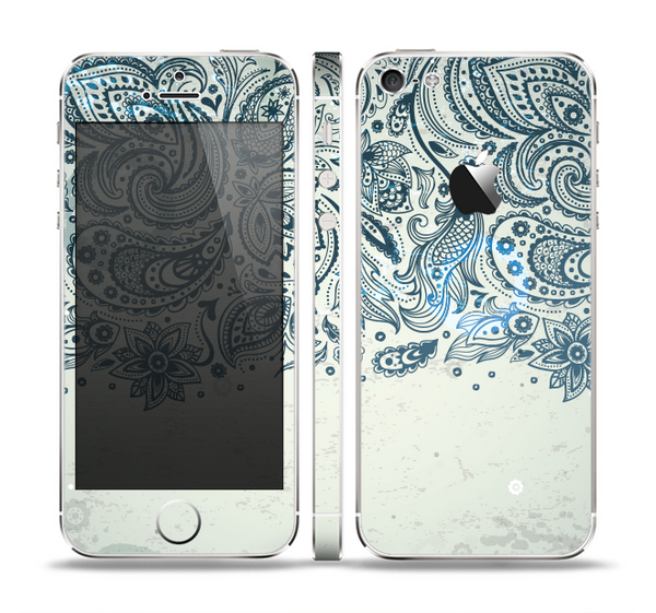 The Vintage Tan & Black Top Swirled Design Skin Set for the Apple iPhone 5