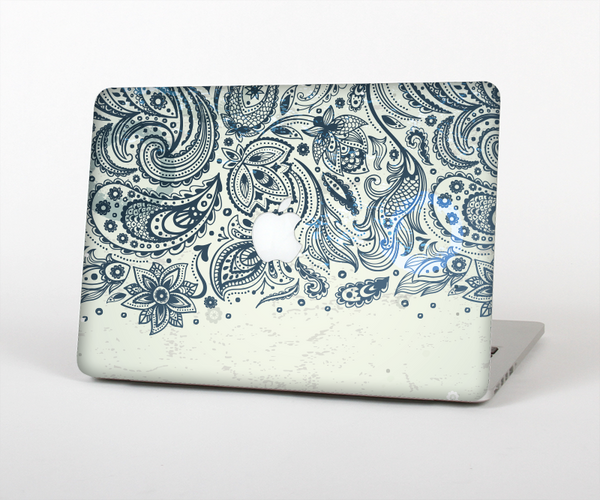 The Vintage Tan & Black Top Swirled Design Skin Set for the Apple MacBook Pro 15" with Retina Display