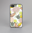 The Vintage Tan & Gold Vector Birds with Flowers Skin-Sert for the Apple iPhone 4-4s Skin-Sert Case