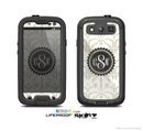 The Vintage Tan and Black Middle Piece Monogram Skin For The Samsung Galaxy S3 LifeProof Case