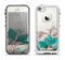 The Vintage Teal and Tan Abstract Floral Design Apple iPhone 5-5s LifeProof Fre Case Skin Set