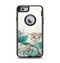 The Vintage Teal and Tan Abstract Floral Design Apple iPhone 6 Otterbox Defender Case Skin Set