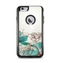 The Vintage Teal and Tan Abstract Floral Design Apple iPhone 6 Plus Otterbox Commuter Case Skin Set