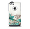 The Vintage Teal and Tan Abstract Floral Design Skin for the iPhone 5c OtterBox Commuter Case