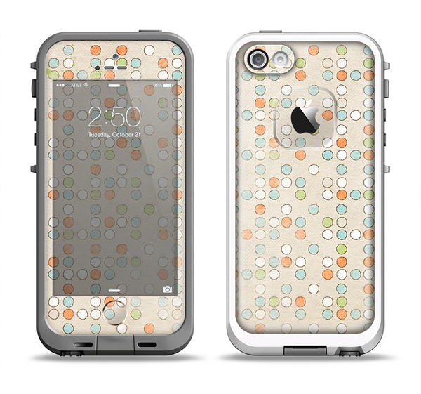 The Vintage Tiny Polka Dot Pattern Apple iPhone 5-5s LifeProof Fre Case Skin Set