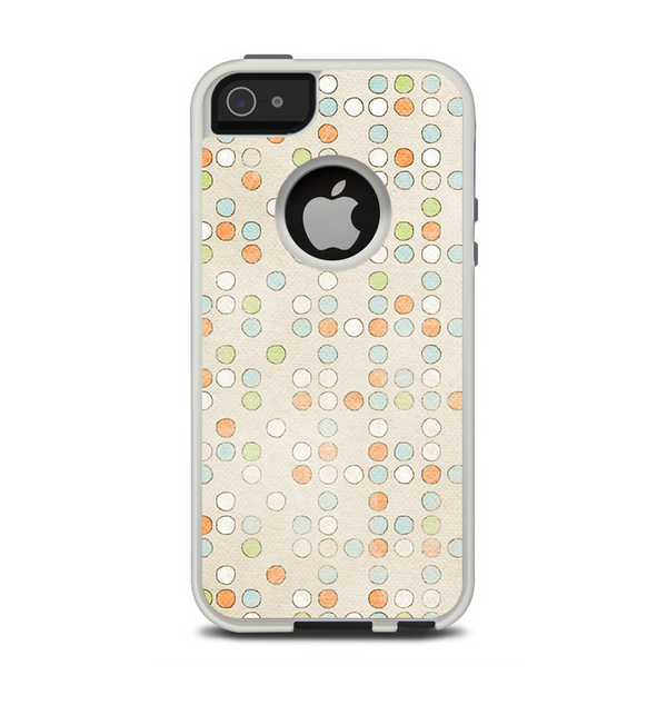 The Vintage Tiny Polka Dot Pattern Apple iPhone 5-5s Otterbox Commuter Case Skin Set