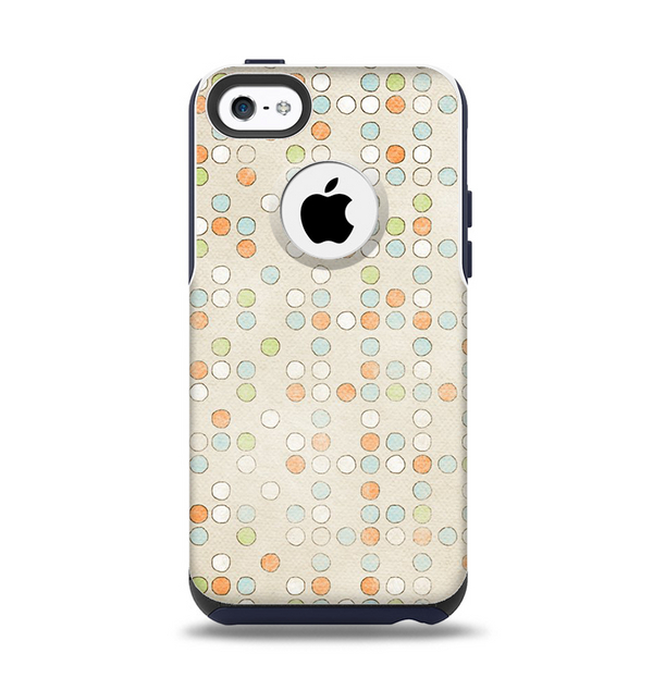 The Vintage Tiny Polka Dot Pattern Apple iPhone 5c Otterbox Commuter Case Skin Set