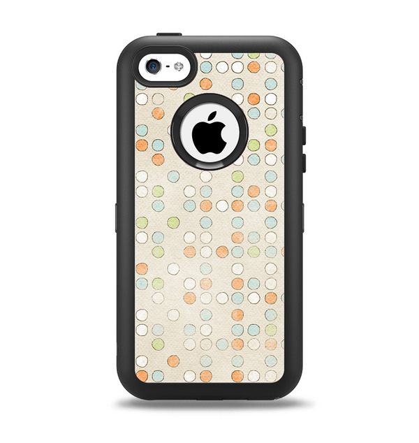 The Vintage Tiny Polka Dot Pattern Apple iPhone 5c Otterbox Defender Case Skin Set