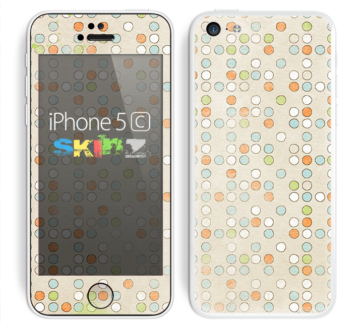 The Vintage Tiny Polka Dot Pattern Skin for the Apple iPhone 5c