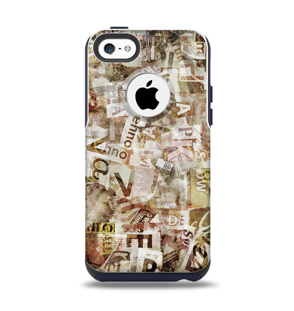 The Vintage Torn Newspaper Collage Apple iPhone 5c Otterbox Commuter Case Skin Set