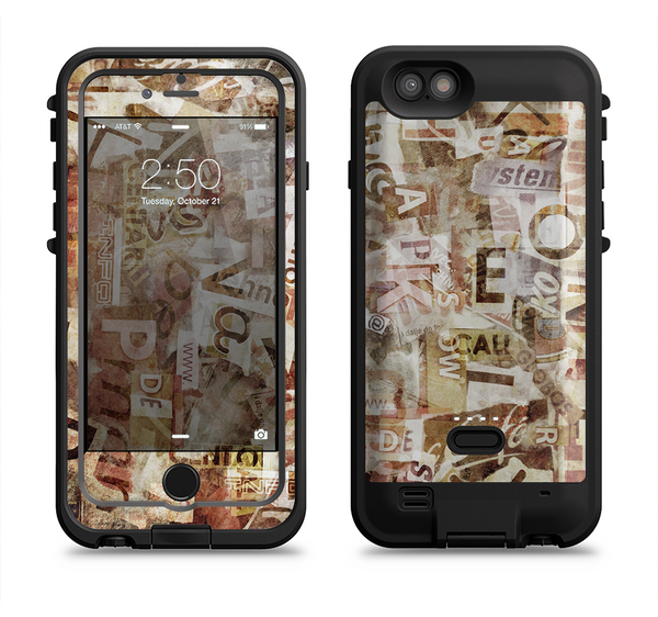 the vintage torn newspaper collage  iPhone 6/6s Plus LifeProof Fre POWER Case Skin Kit