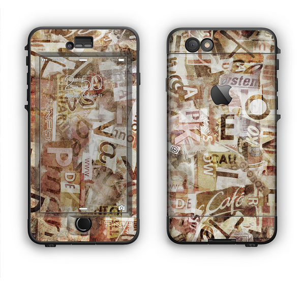 The Vintage Torn Newspaper Collage Apple iPhone 6 LifeProof Nuud Case Skin Set
