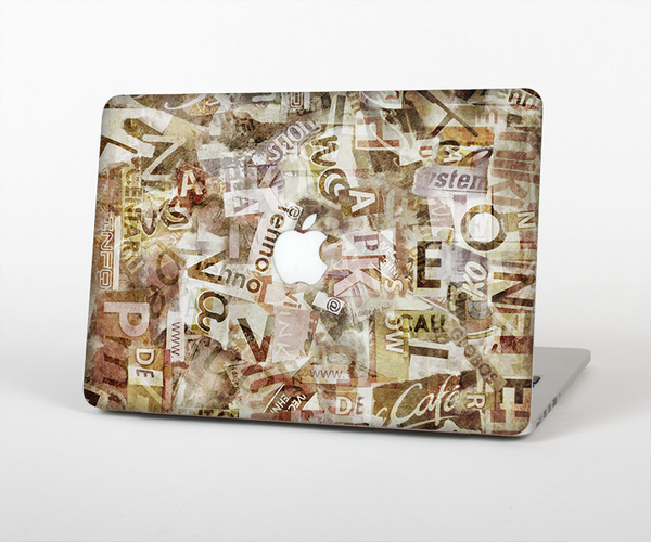 The Vintage Torn Newspaper Collage Skin Set for the Apple MacBook Pro 15" with Retina Display