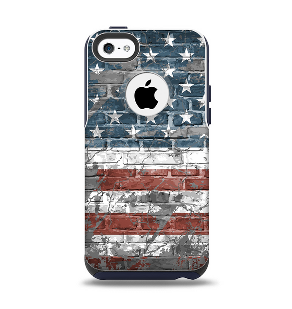 The Vintage USA Flag Apple iPhone 5c Otterbox Commuter Case Skin Set