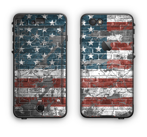 The Vintage USA Flag Apple iPhone 6 LifeProof Nuud Case Skin Set