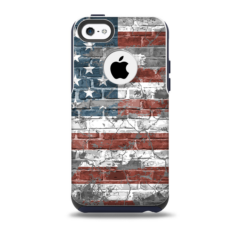 The Vintage USA Flag Skin for the iPhone 5c OtterBox Commuter Case