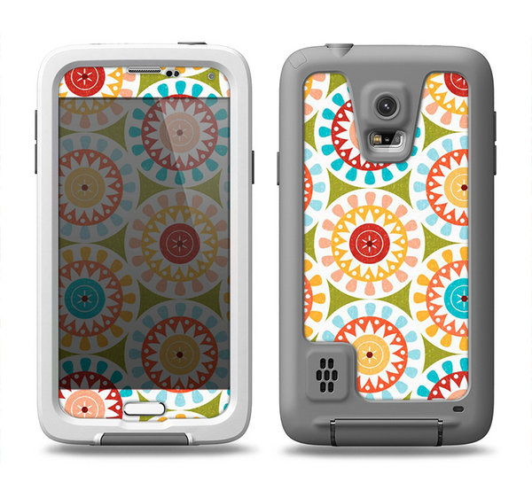 The Vintage Vector Color Circle Pattern Samsung Galaxy S5 LifeProof Fre Case Skin Set