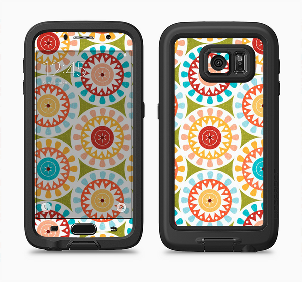 The Vintage Vector Color Circle Pattern Full Body Samsung Galaxy S6 LifeProof Fre Case Skin Kit