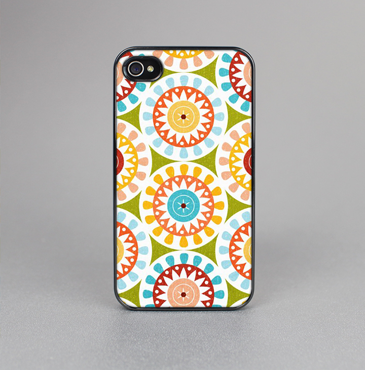 The Vintage Vector Color Circle Pattern Skin-Sert for the Apple iPhone 4-4s Skin-Sert Case