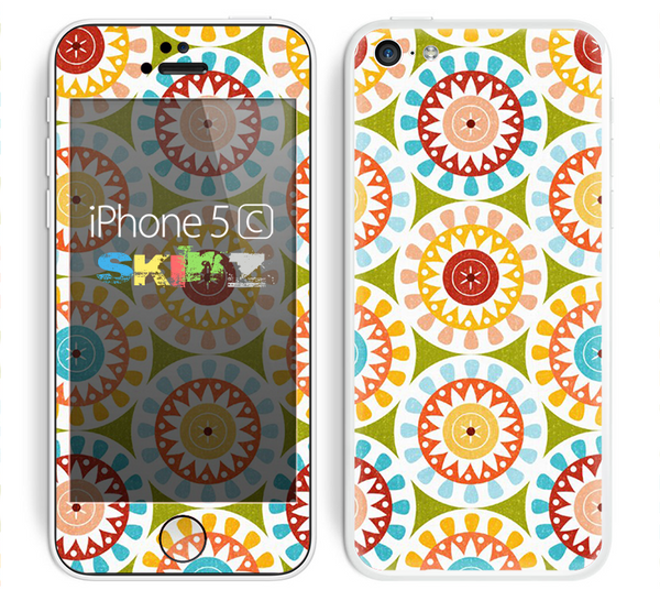 The Vintage Vector Color Circle Pattern Skin for the Apple iPhone 5c