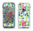 The Vintage Vector Heart Buttons Apple iPhone 5-5s LifeProof Fre Case Skin Set