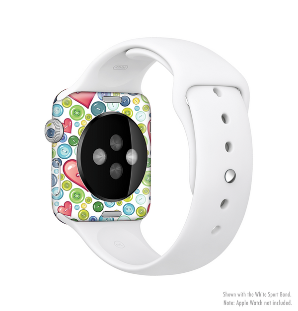 The Vintage Vector Heart Buttons Full-Body Skin Kit for the Apple Watch