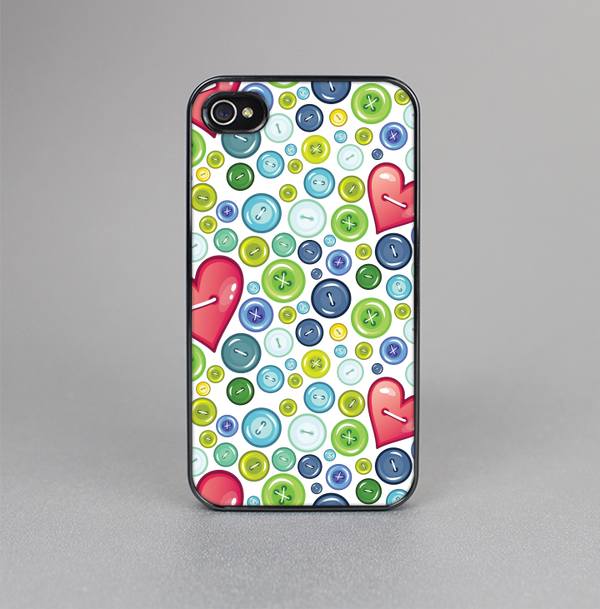 The Vintage Vector Heart Buttons Skin-Sert for the Apple iPhone 4-4s Skin-Sert Case