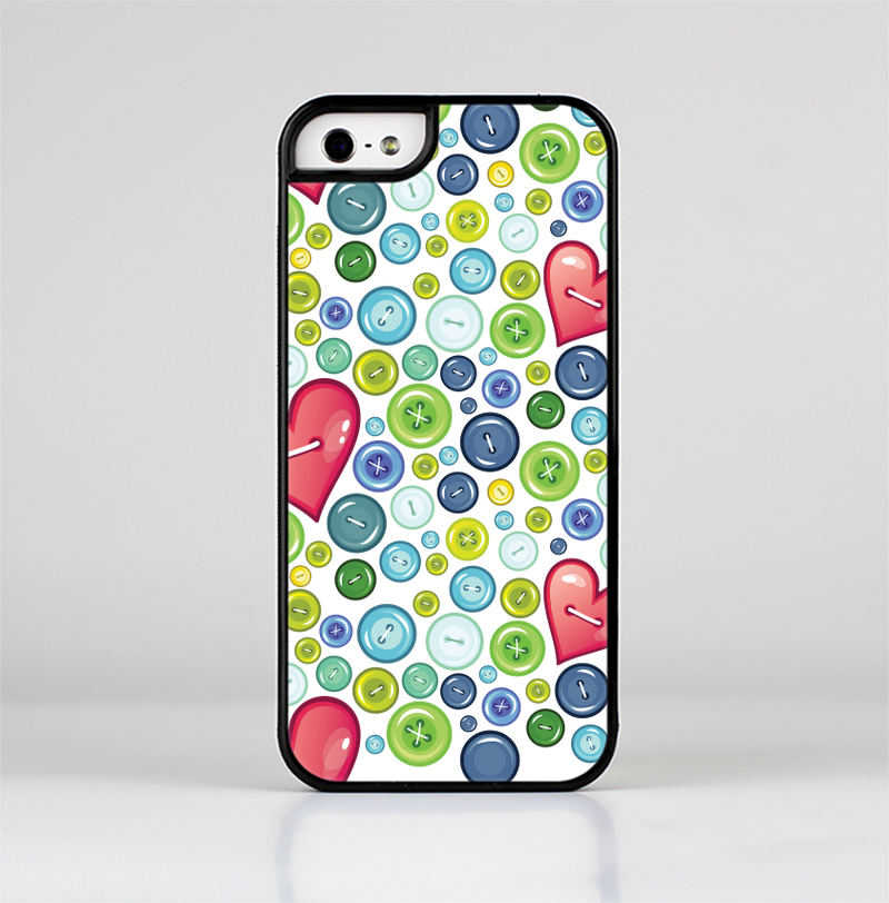 The Vintage Vector Heart Buttons Skin-Sert Case for the Apple iPhone 5/5s