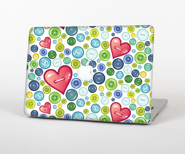 The Vintage Vector Heart Buttons Skin Set for the Apple MacBook Pro 15" with Retina Display