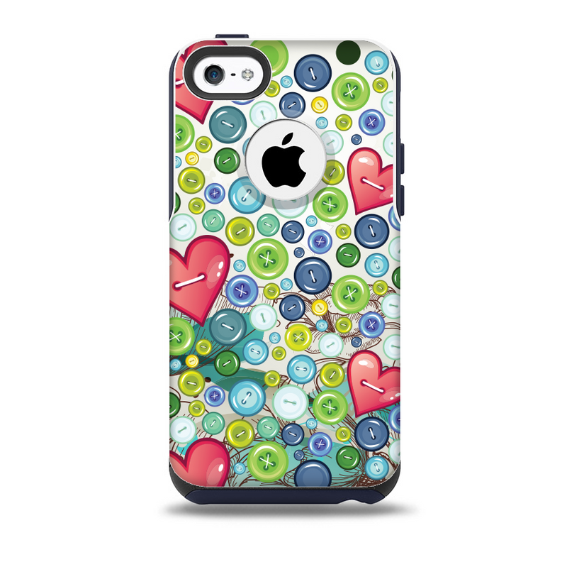 The Vintage Vector Heart Buttons Skin for the iPhone 5c OtterBox Commuter Case