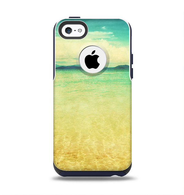 The Vintage Vibrant Beach Scene Apple iPhone 5c Otterbox Commuter Case Skin Set